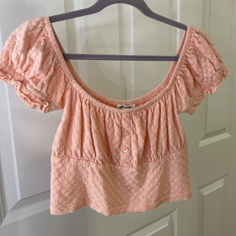 billabong pink beachy crop top